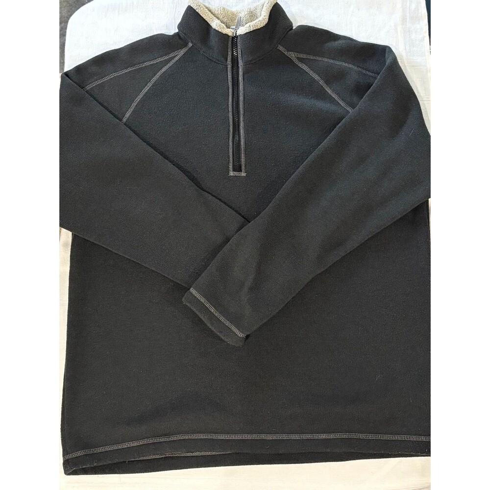 Columbia Mens XL Black 1/4 Zip Fleece Pullover Jacket Sherpa Collar Sweater